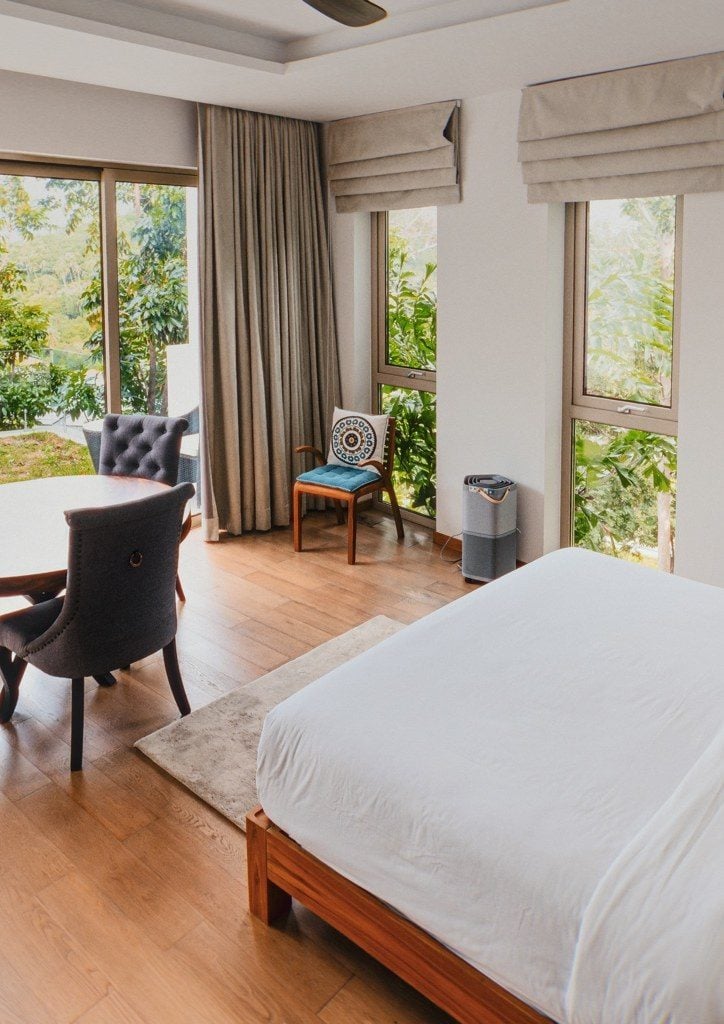 Master bedroom opening onto the garden